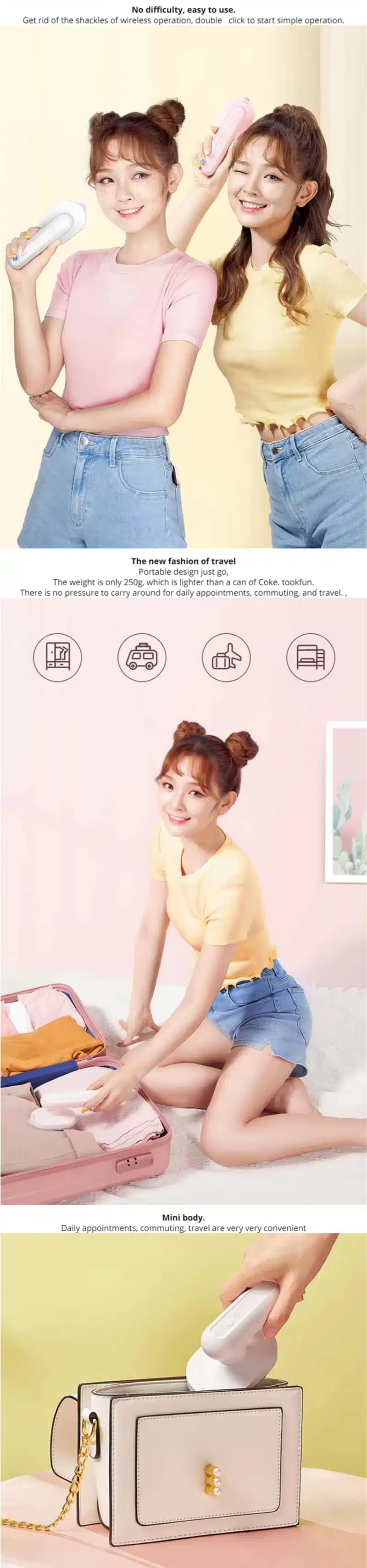 Xiaomi Lofans Mini Wireless Ironing Machine Handheld Steamer Iron