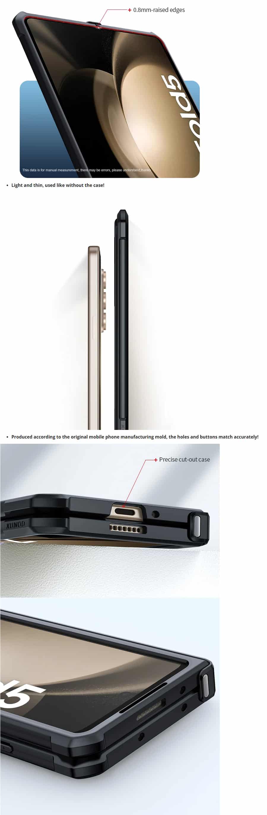Xundd Samsung Galaxy Z Fold 5 Airbag Shockproof Folding Protective Case