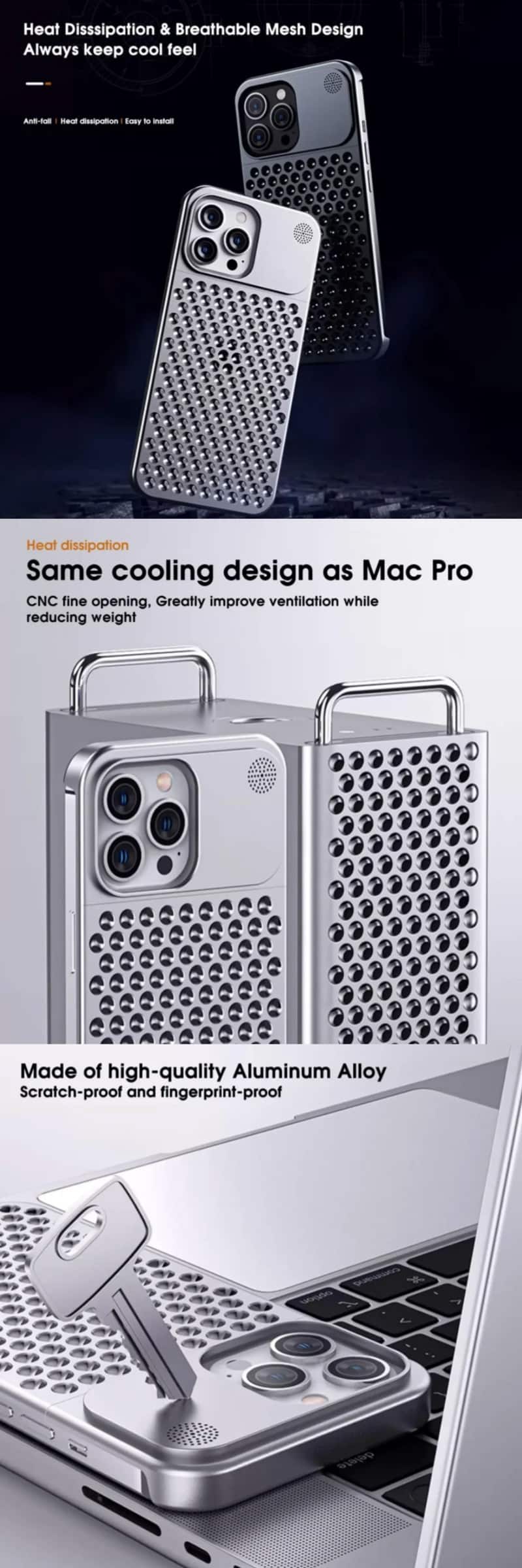 Heat Dissipation Aluminium Alloy Lock Aromatherapy Case for iPhone 15 Pro - 15 Pro Max