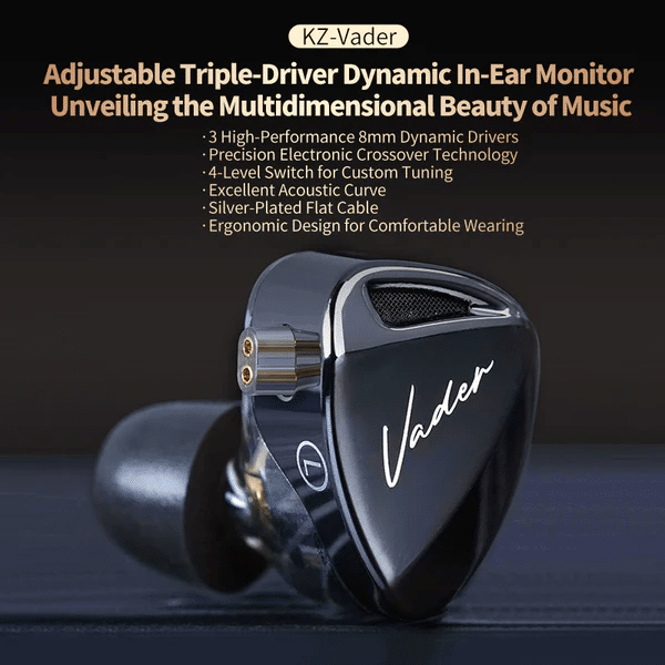 KZ Vader Adjustable Triple Driver Dynamic In Ear Monitor 2