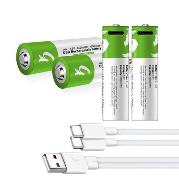 Smartoools Type-C Rechargeable Batteries AA 2 Pcs