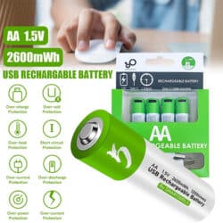 Smartoools Type-C Rechargeable Batteries AA 4 Pcs