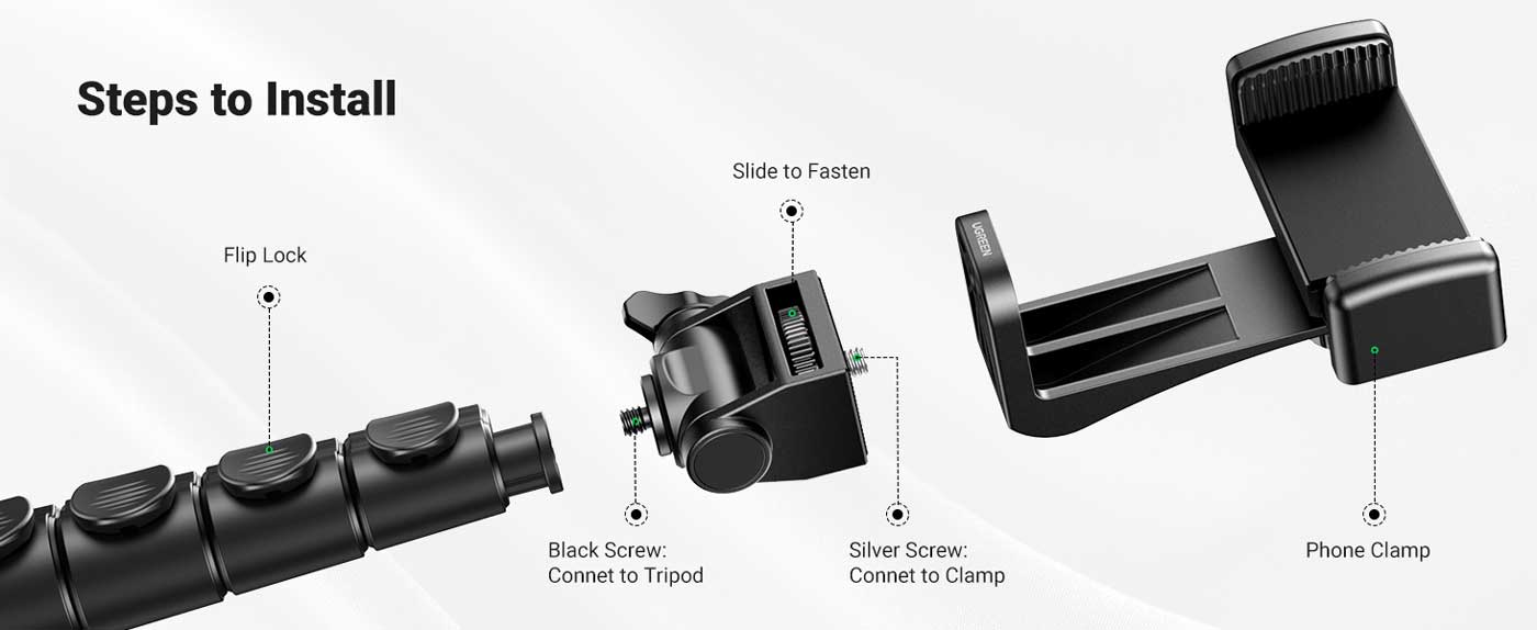 UGREEN 15609 Selfie Stick Tripod with Bluetooth Remote 11