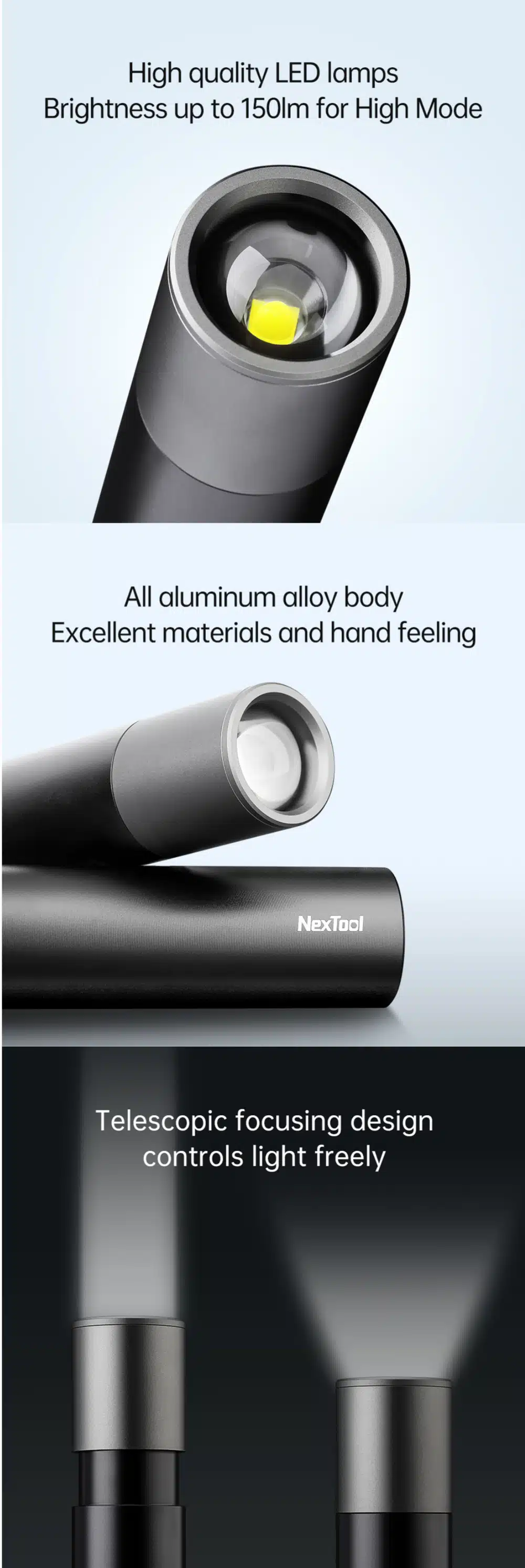 Xiaomi NexTool Simplicity Zoom Flashlight (NE20162)