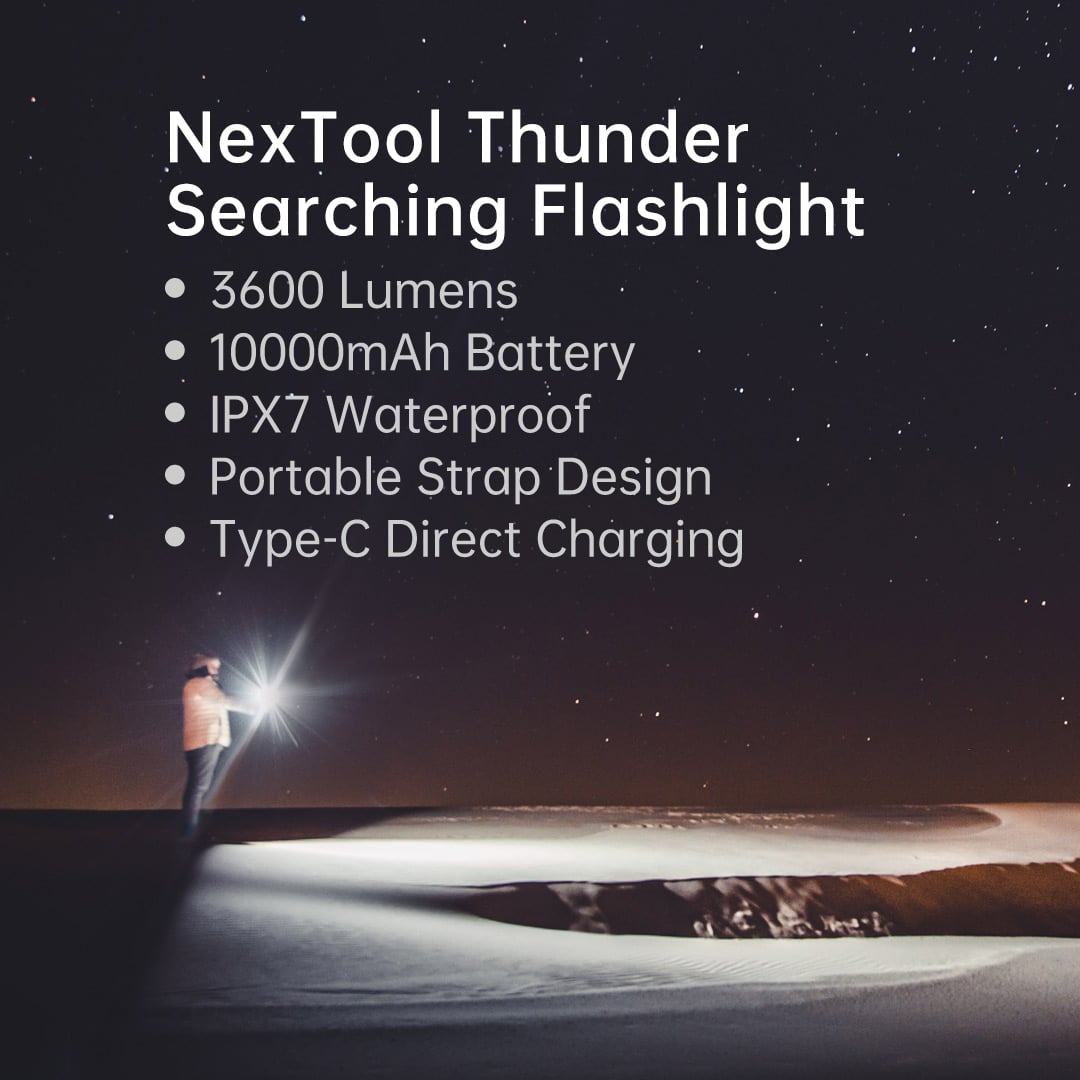 Xiaomi NexTool Thunder Searching 3600 Lumens Thunder Searching Flashlight 2