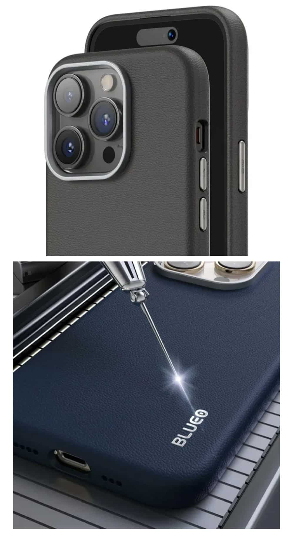 Blueo iPhone 15 Pro Max PU Leather Magnetic Case