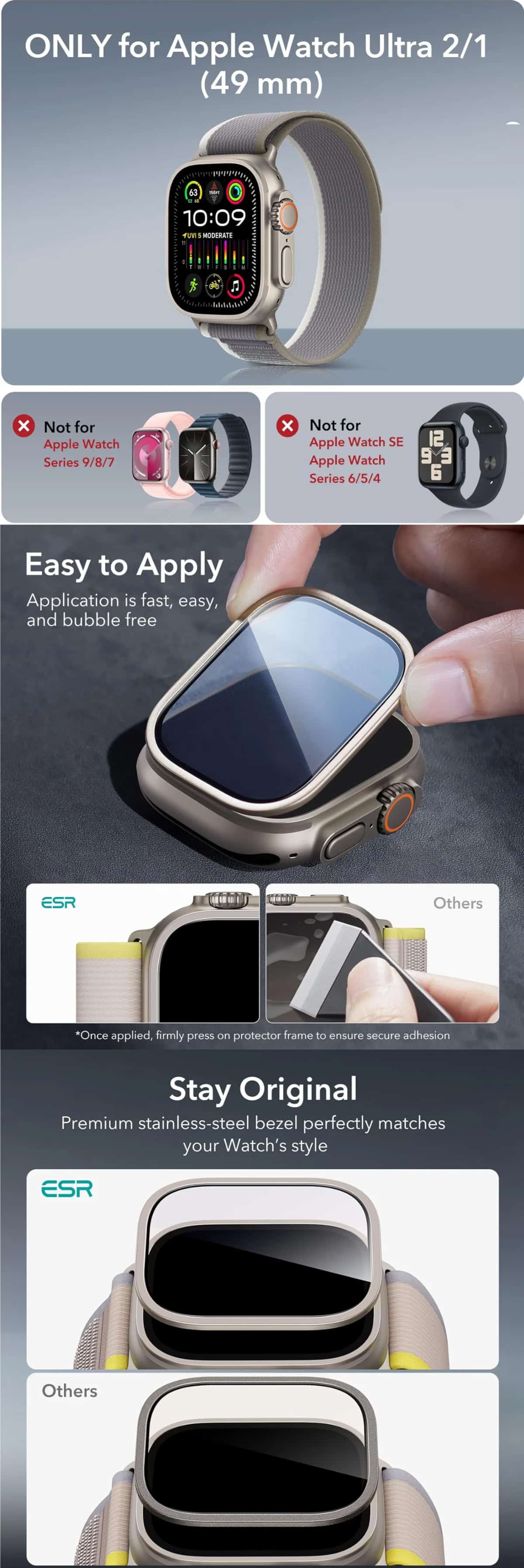 ESR Armorite Screen Protector for iWatch Ultra 49mm