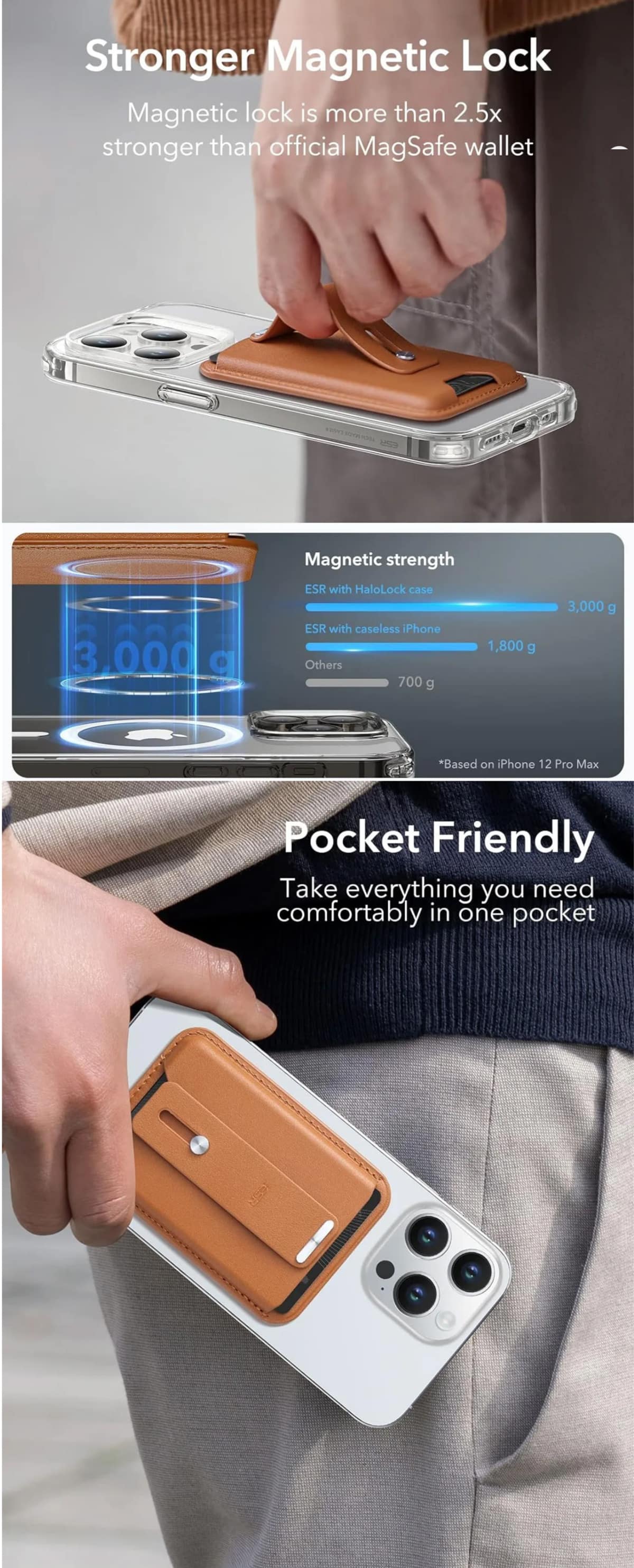 ESR Magnetic Wallet (HaloLock) with Finger-loop Grip