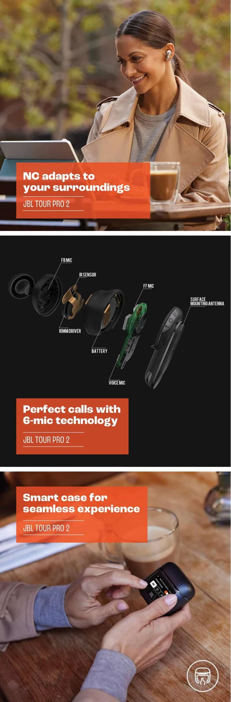 JBL Tour Pro 2 ANC Earbuds