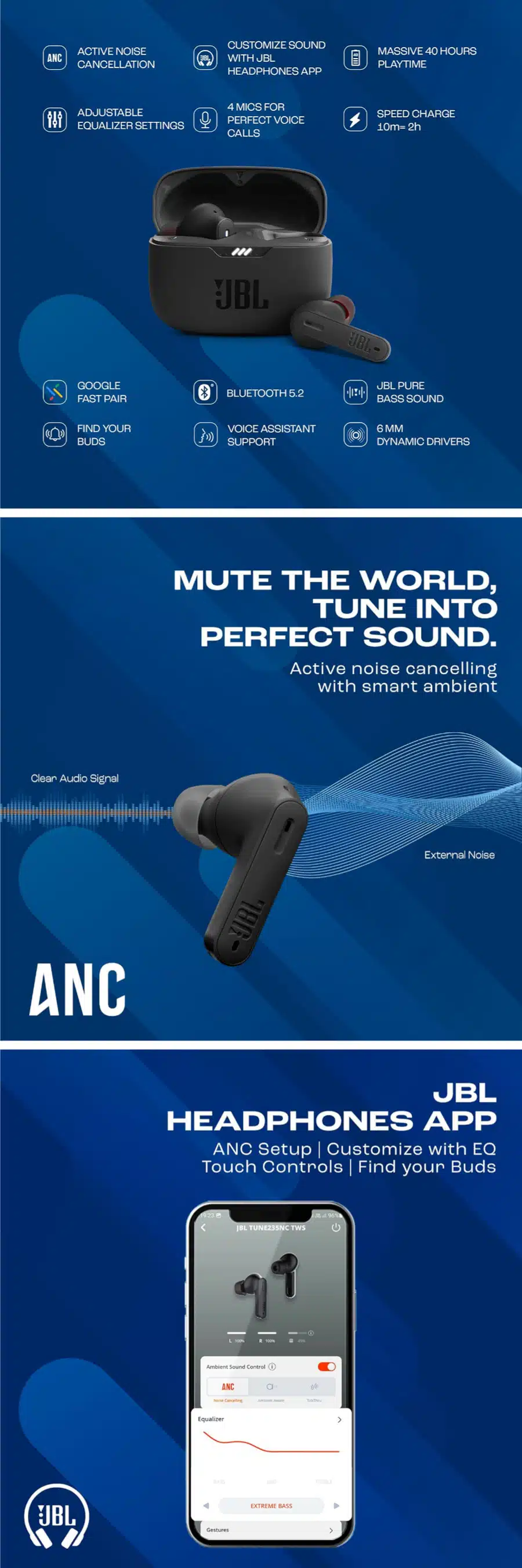 JBL Tune 235NC True Wireless Earbuds