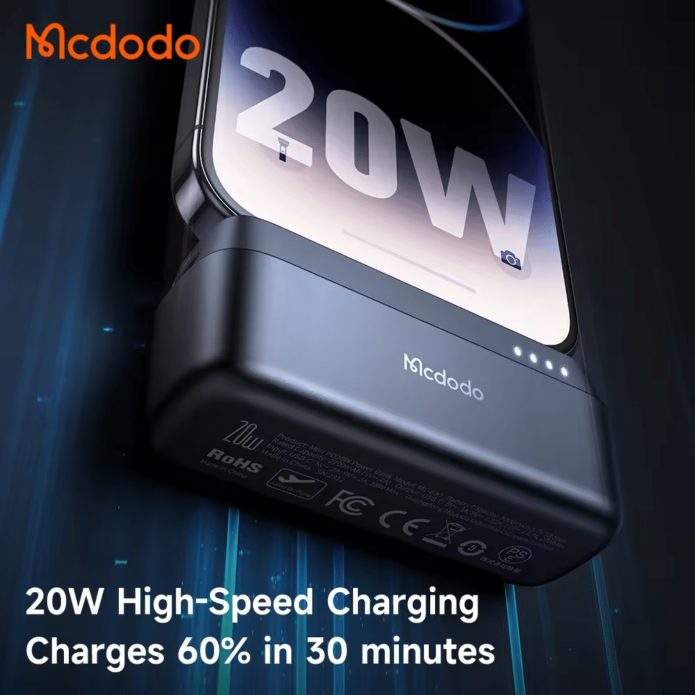 Mcdodo MC 628 20W 5000mAh Power Bank Built in Lightning Connector 3