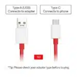 OnePlus USB-A to Type-C Cable 10A 1M Red - Image 2