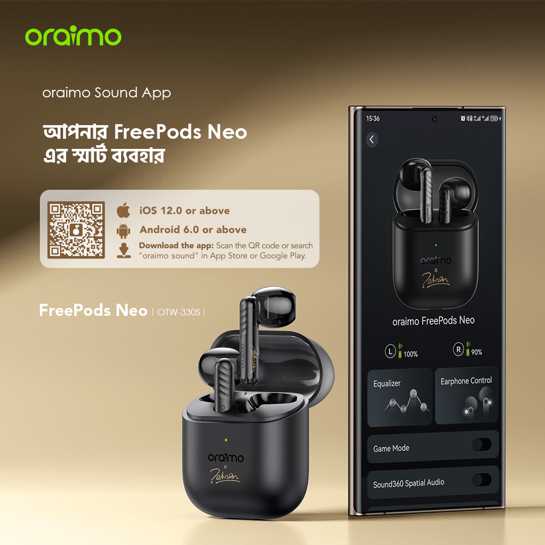 Oraimo FreePods Neo x Tahsan True Wireless Earbuds OTW 330S 12