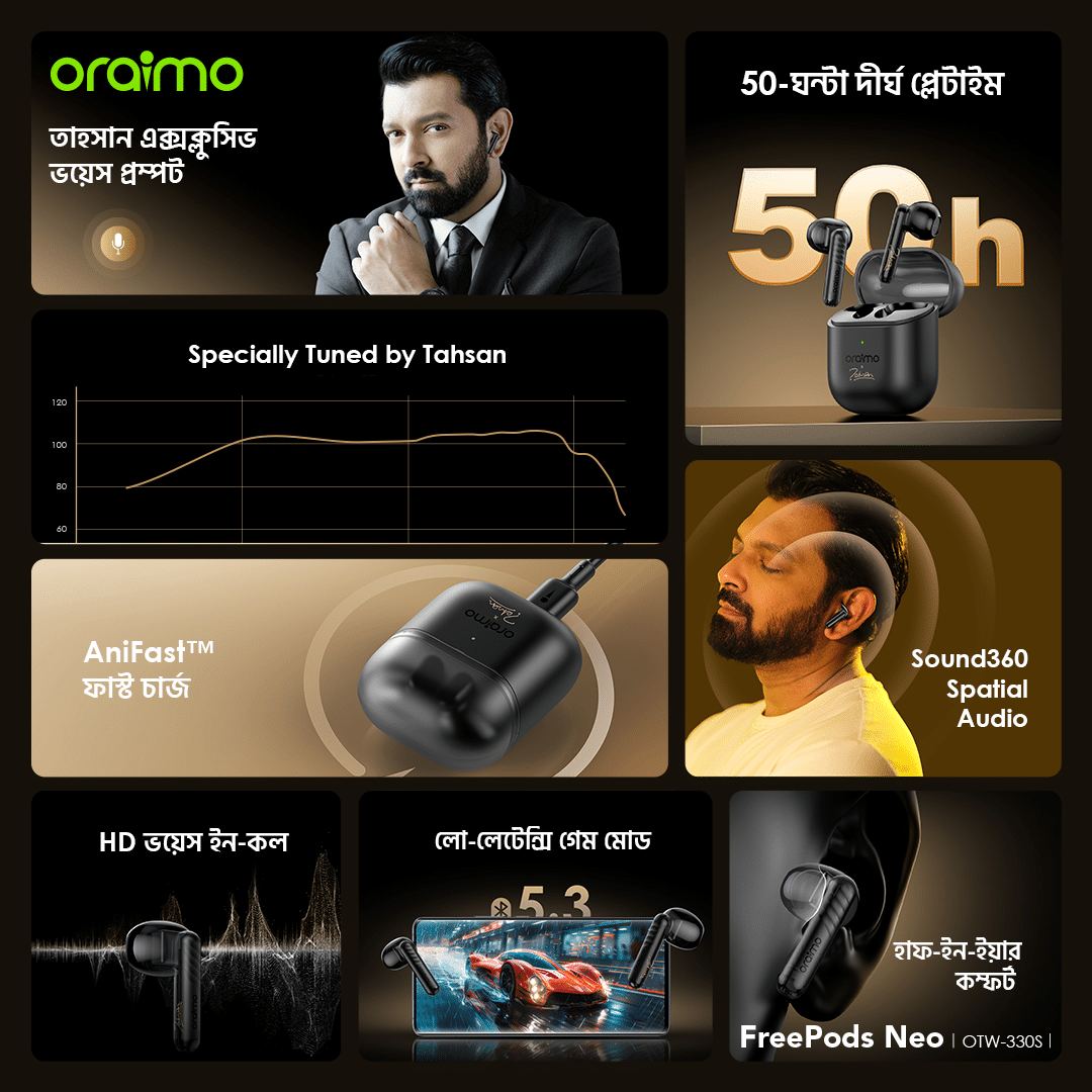 Oraimo FreePods Neo x Tahsan True Wireless Earbuds OTW 330S 3