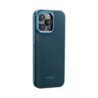 PITAKA MagEZ Case Pro 4 for iPhone 15 Pro / 15 Pro Max -1500D Black/Blue (Twill)