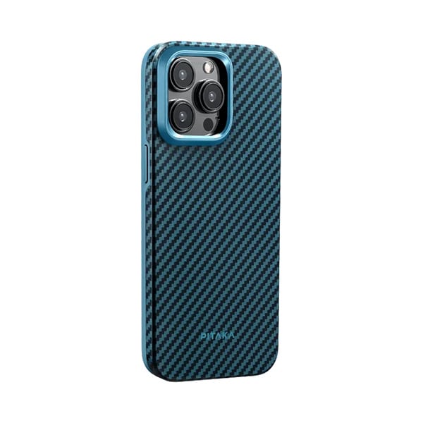 PITAKA MagEZ Case Pro 4 for iPhone 15 Pro / 15 Pro Max -1500D Black/Blue (Twill)