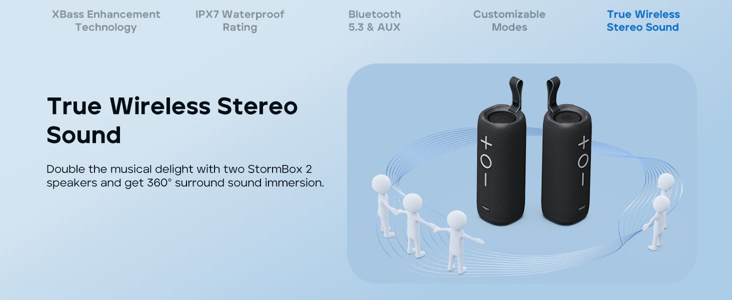 TRIBIT StormBox 2 34W Portable Bluetooth Speaker 12