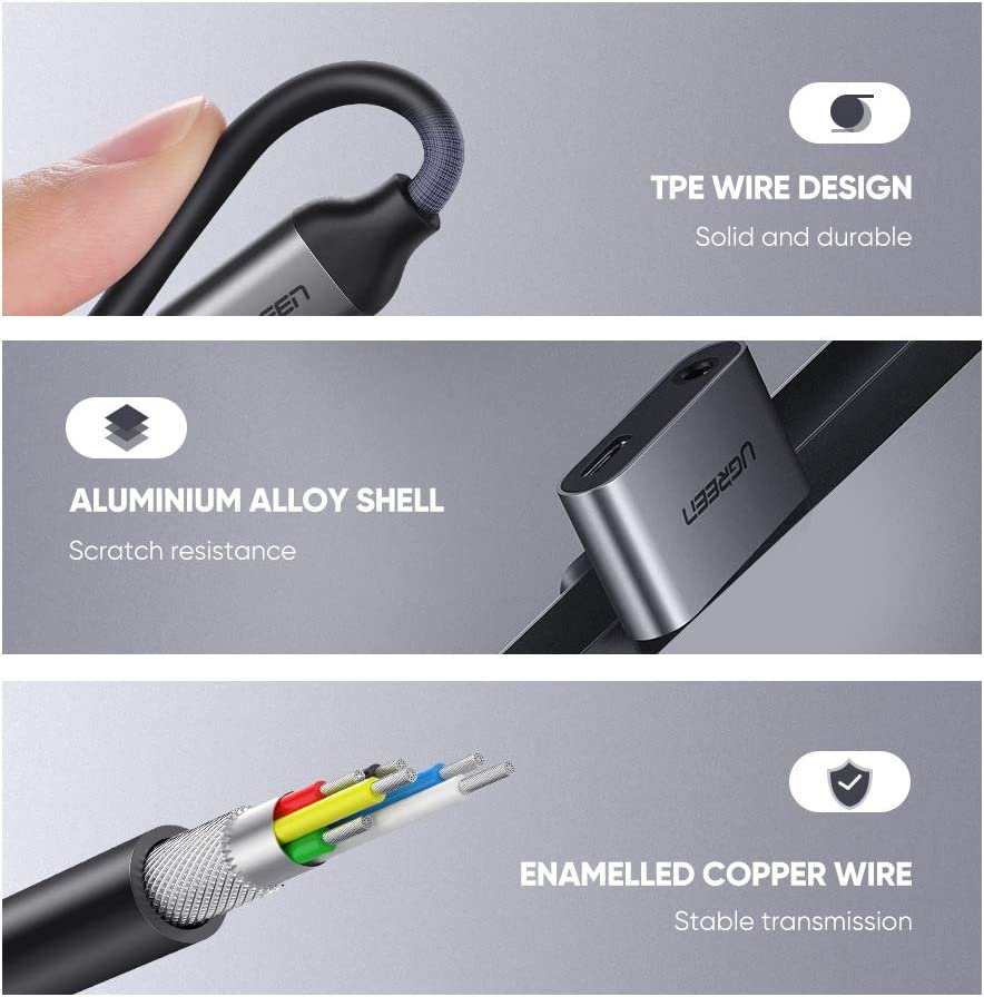 UGREEN CM193 USB C to 3.5mm Jack Headphone Adapter 50596 3