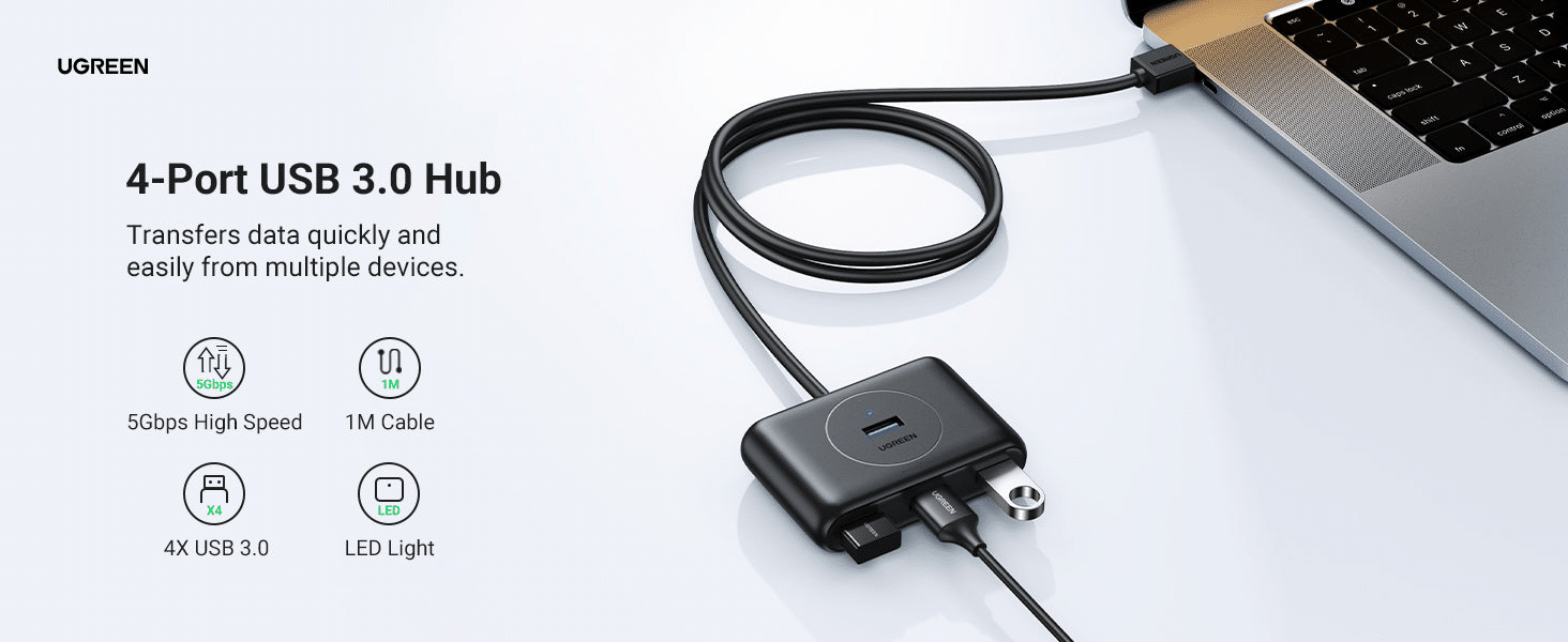 UGREEN CR113 4 in 1 USB 3.0 Data HUB 1M 20291 1