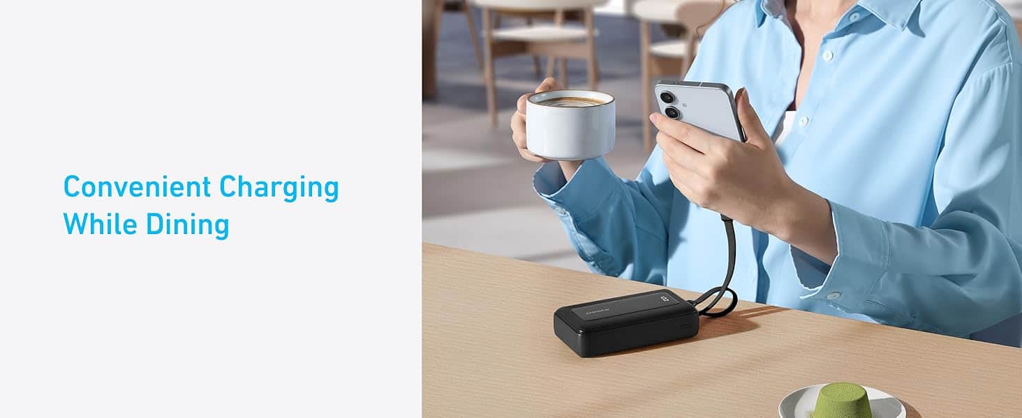 Anker Zolo 20K 30W Power Bank Built In USB C and MFI Lightning Cable 7