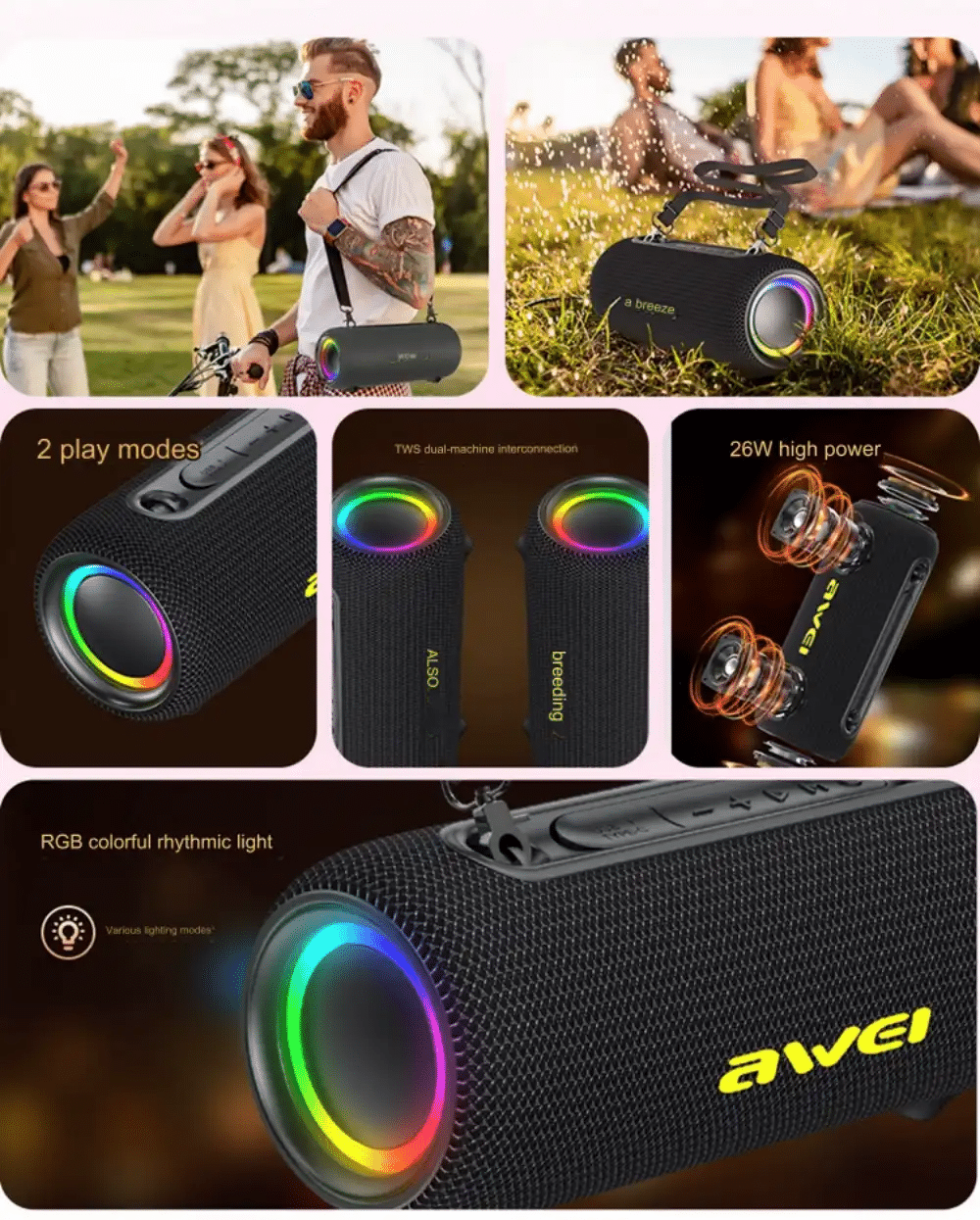 Awei KA33 26W Portable Bluetooth Speaker 11