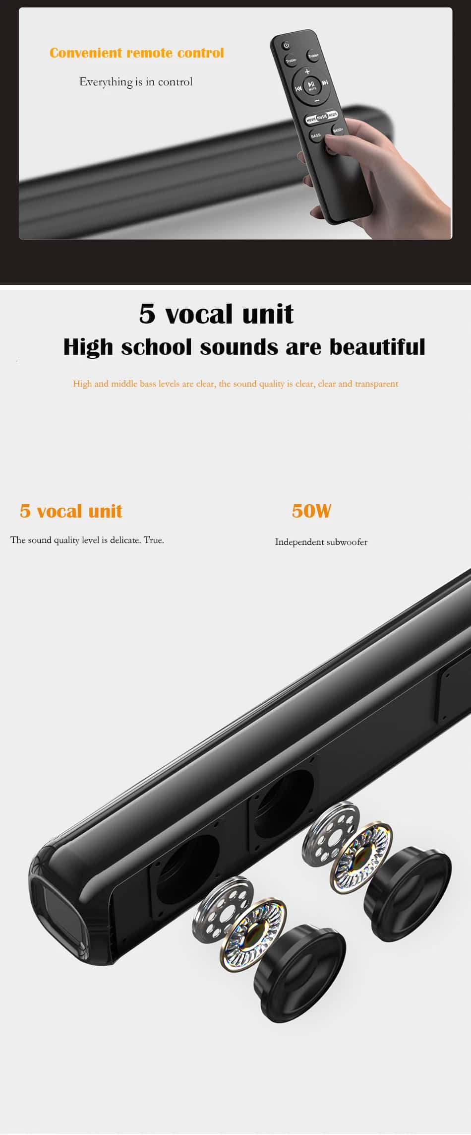 Awei Y520 Soundbar Wireless Home TV Speaker