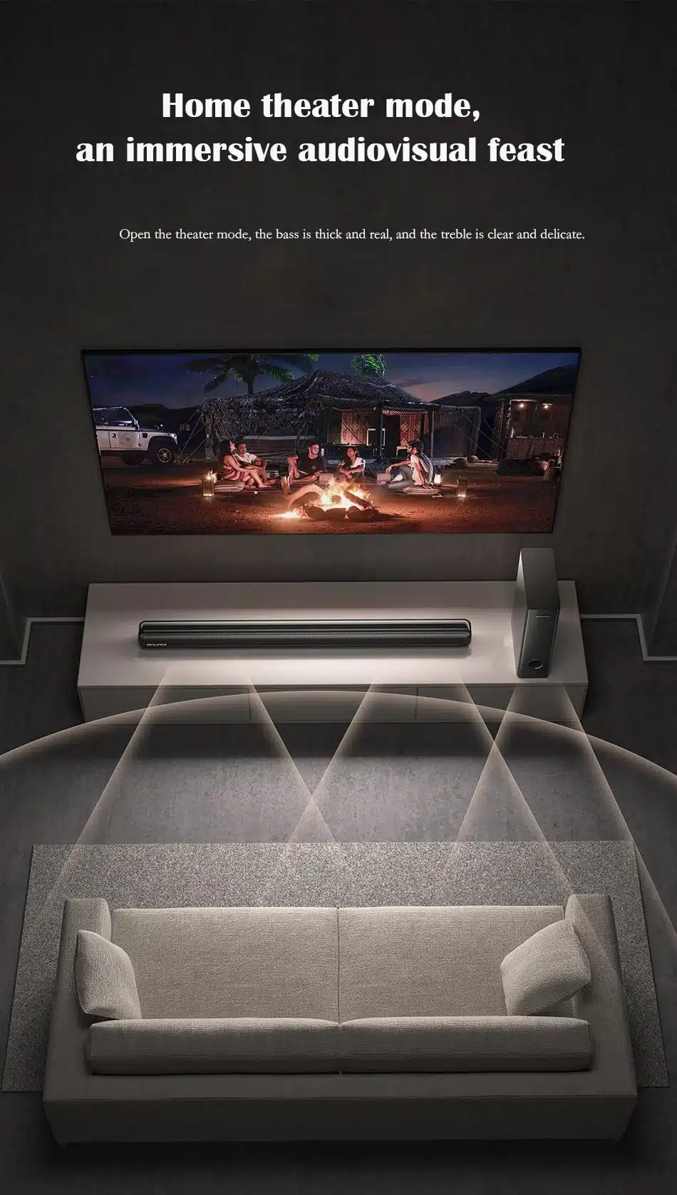 Awei Y520 Soundbar Wireless Home TV Speaker