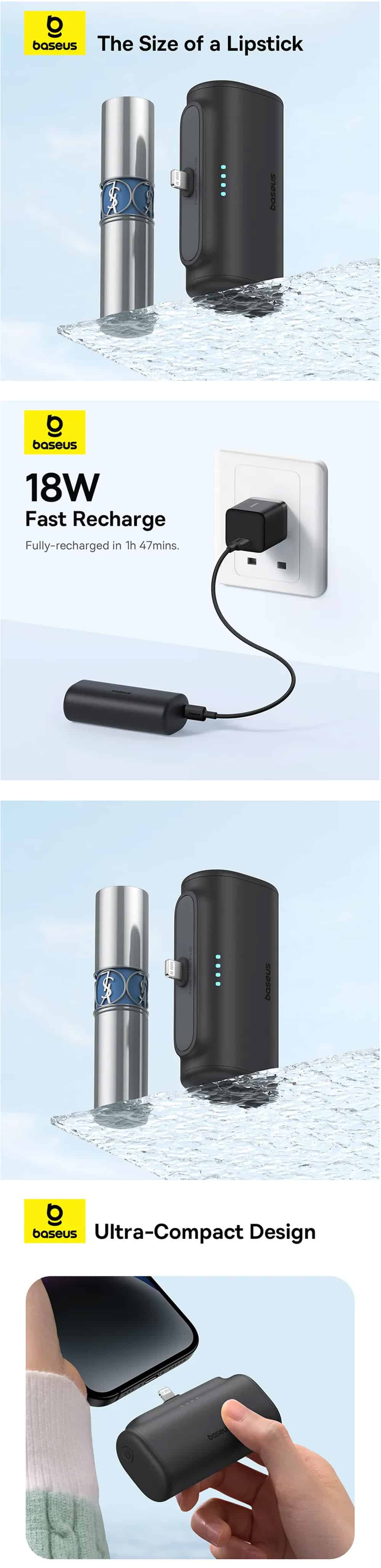 Baseus 20W Compact 5000mAh Power Bank Lightning Edition