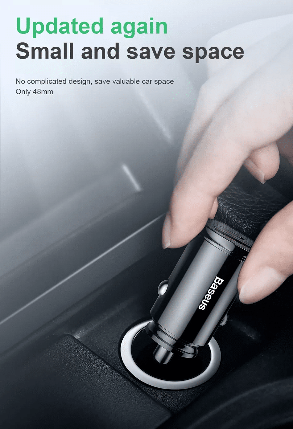 Baseus BS C16C1 Square Metal PPS 30W Car Charger AC 5