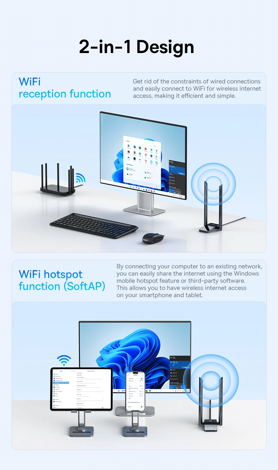 Baseus FastJoy Series WiFi Adapter 1300Mbps 11