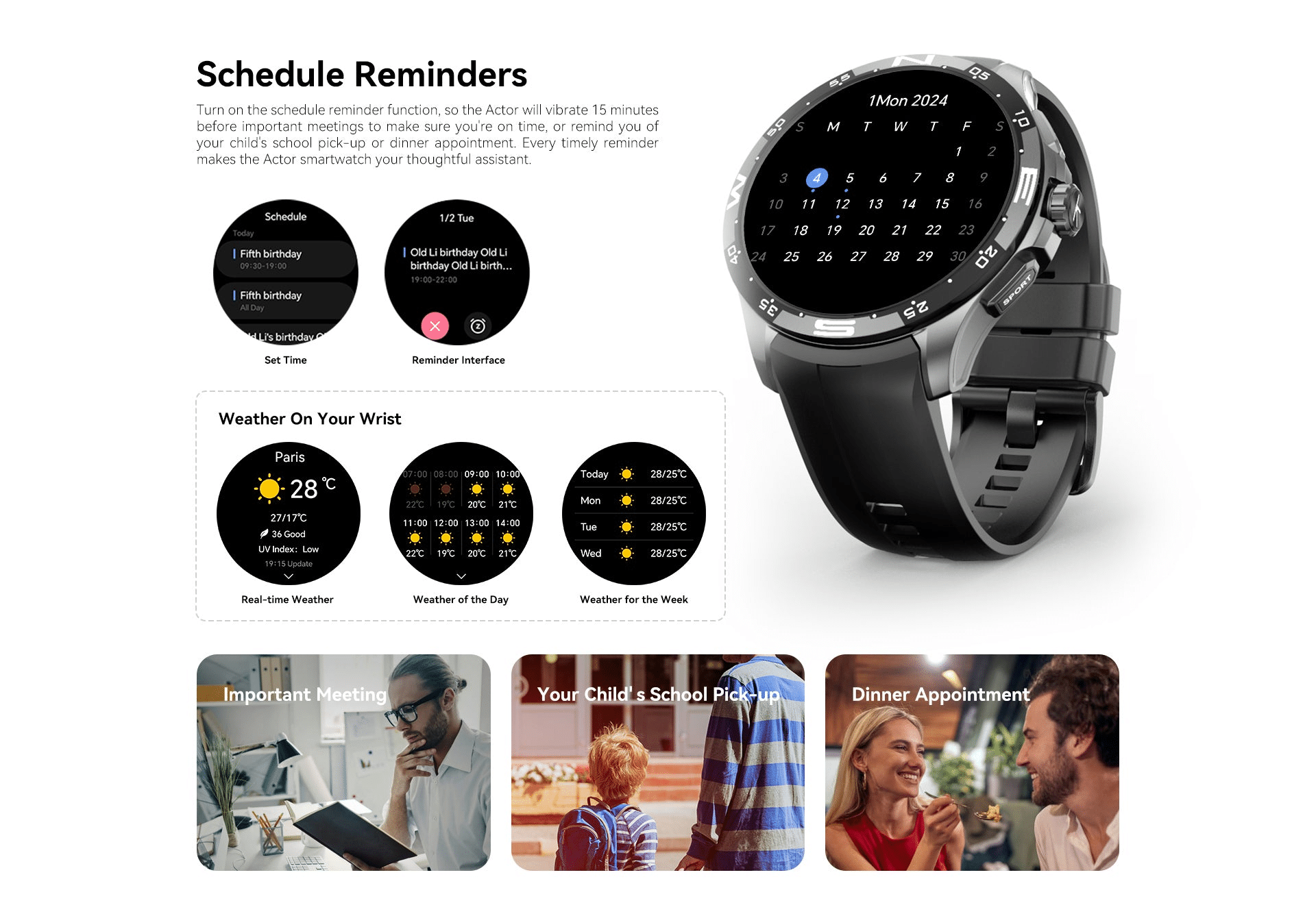 Kieslect Actor AMOLED Calling Smart Watch with GPS 26