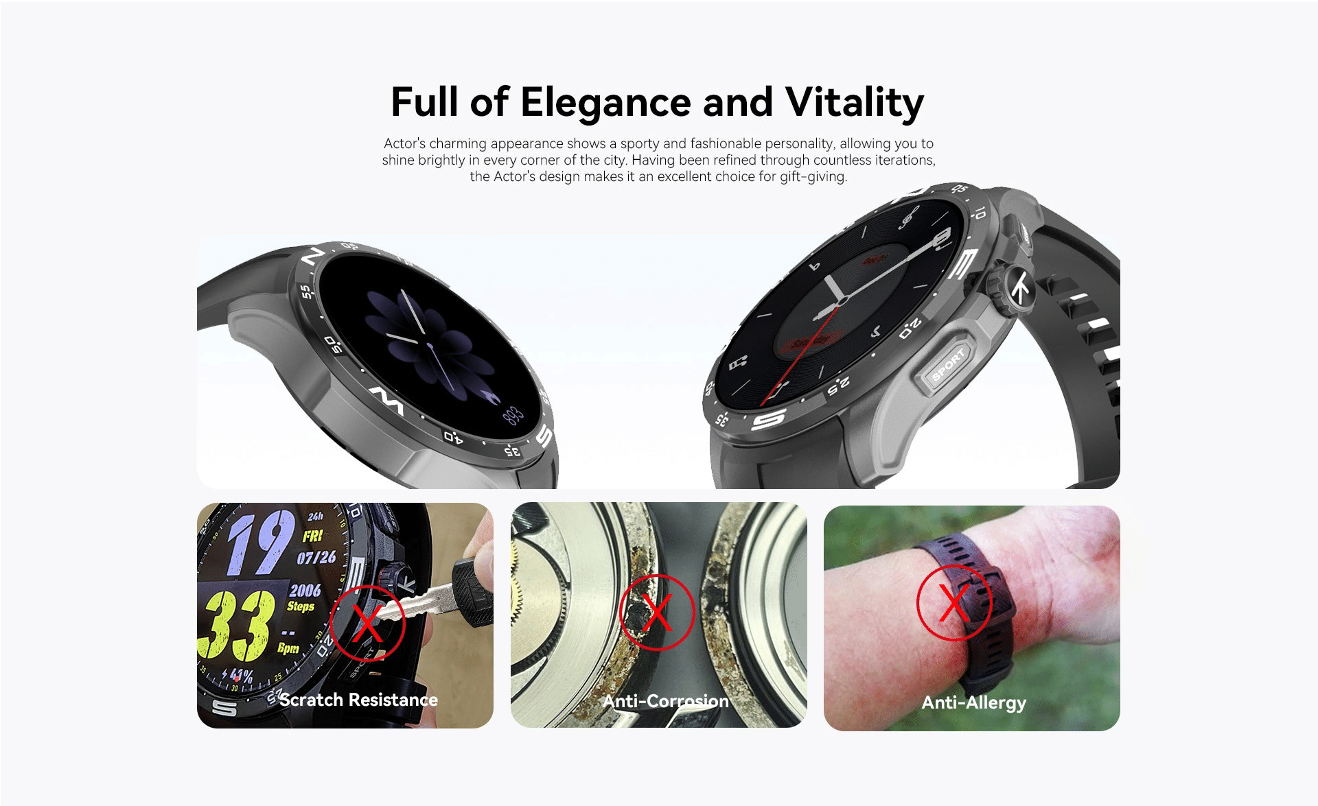 Kieslect Actor AMOLED Calling Smart Watch with GPS 8