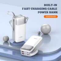 LDNIO PQ30 30000mAh Power Bank Built in Charging Cable 2