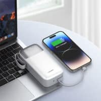 LDNIO PQ30 30000mAh Power Bank Built-in Charging Cable