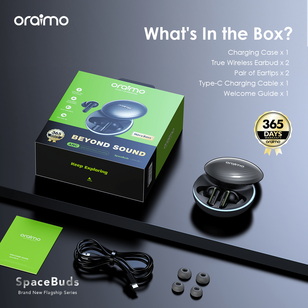 Oraimo SpaceBuds Hybrid ANC True Wireless Earbuds 19