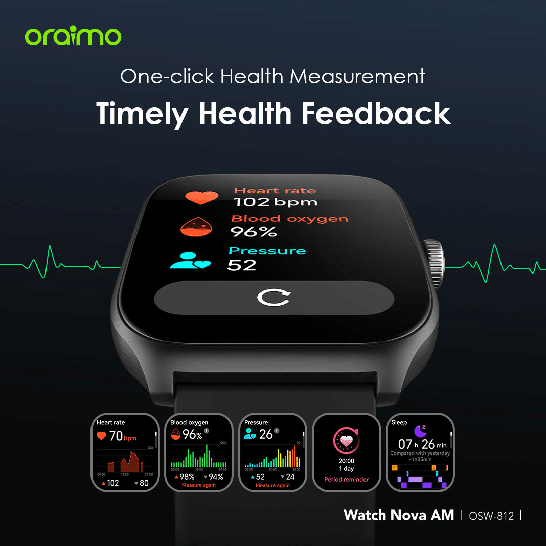 Oraimo Watch Nova AM AMOLED Calling Smart Watch 10