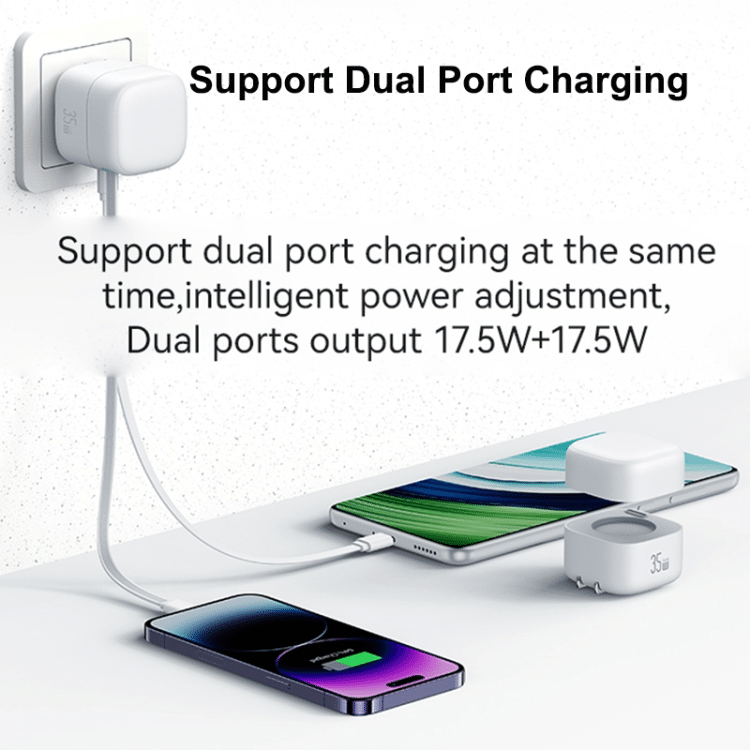 USAMS US CC210 SMF Series 35W PD Lightning Type C Dual Port GaN Fast Charger 6