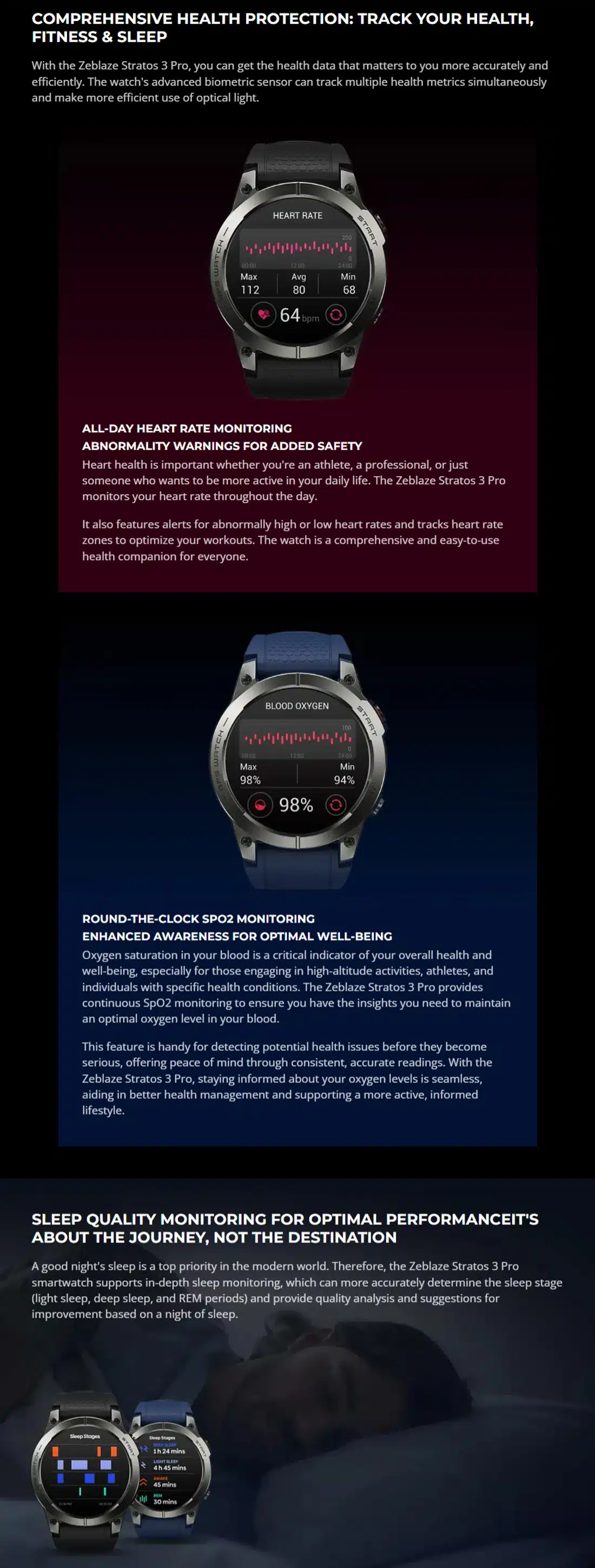 Zeblaze Stratos 3 Pro Amoled GPS Smartwatch