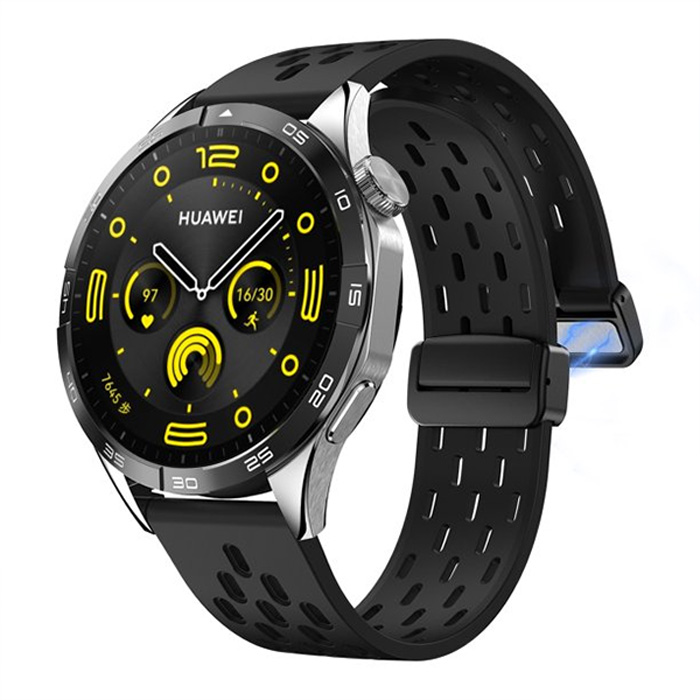 22mm Dotted Silicone Strap with Folding Magnetic D-Buckle Lock