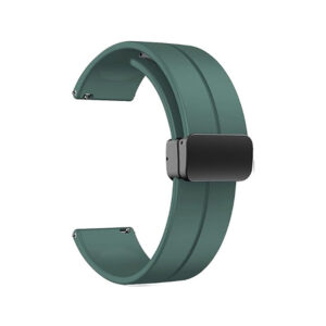 22mm Silicone Strap with Folding Magnetic D-Buckle Lock