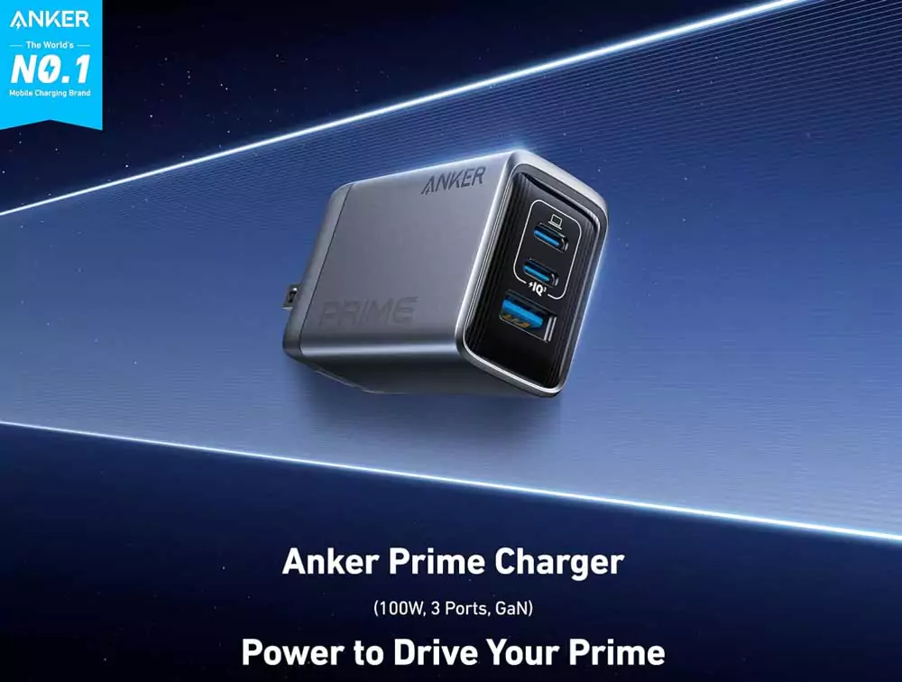 Anker Prime 100W 3 Ports GaN Charger (1) Anker Prime 100W 3 Ports GaN Charger