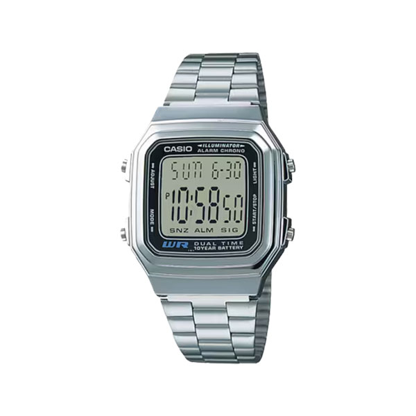 Casio Vintage A178WA-1ADF Illuminator Stainless Steel Watch For Men