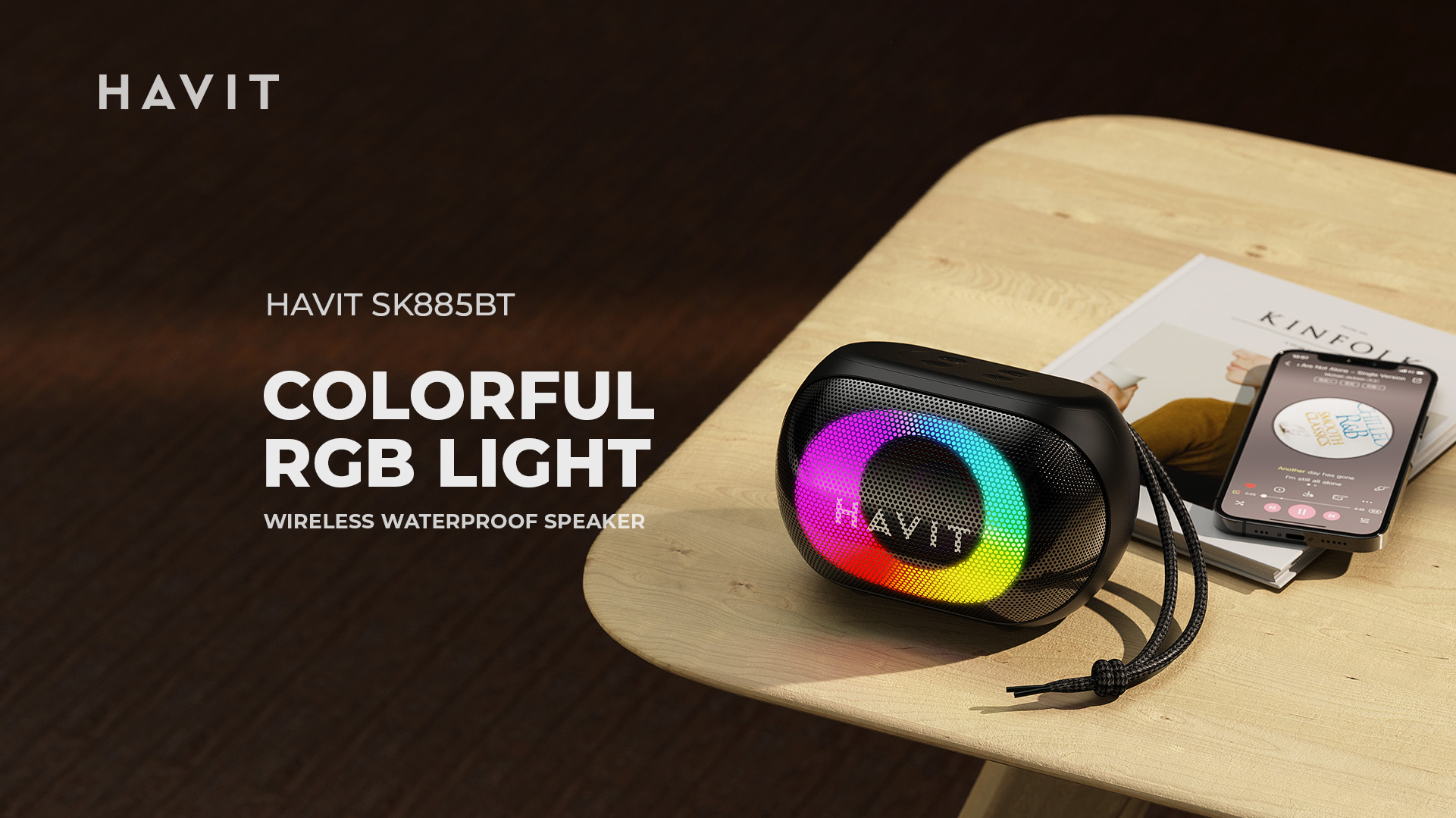 HAVIT SK885BT 8W RGB Bluetooth Speaker 5