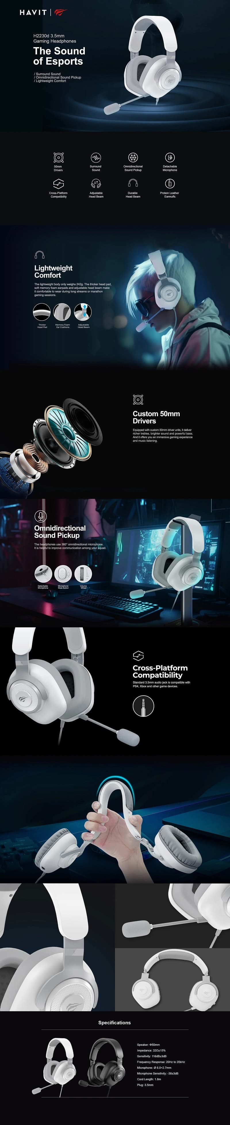 Havit H2230d 3.5MM Gaming Headphone 4