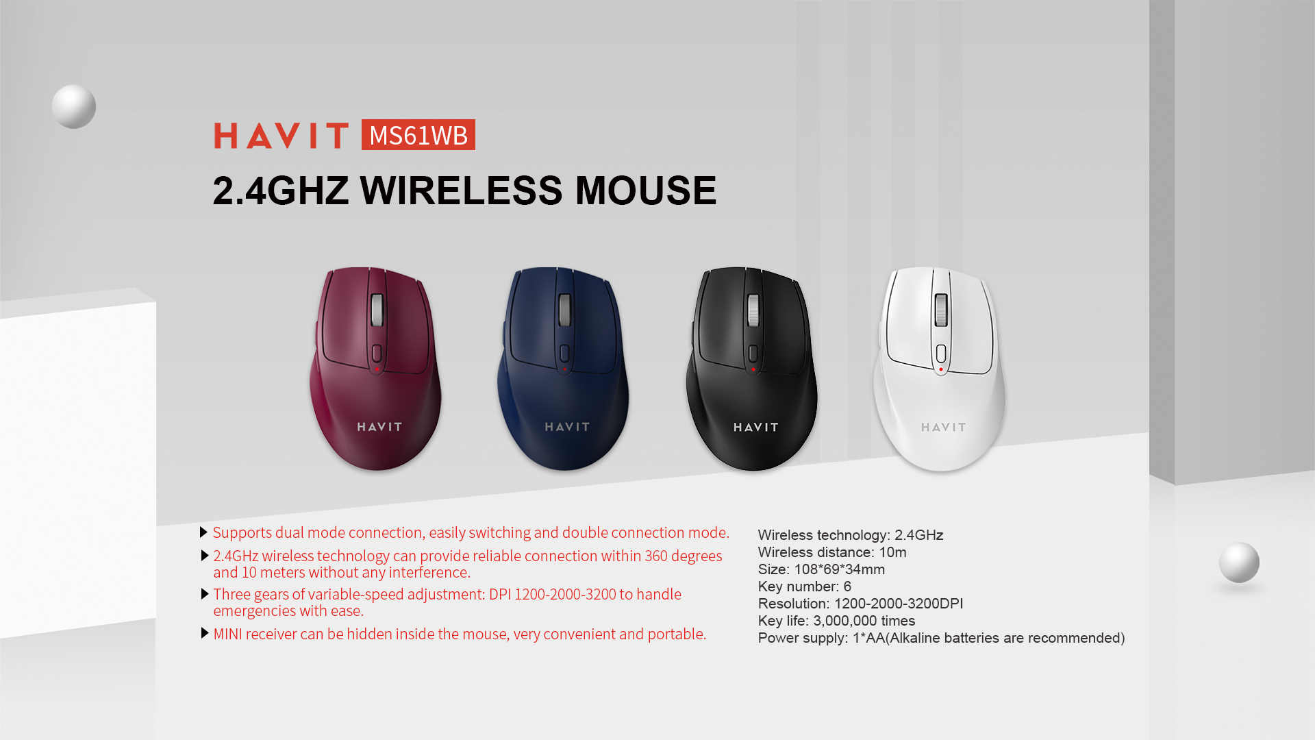 Havit MS61WB Wireless Mouse 2