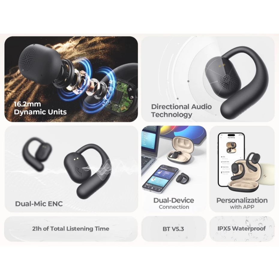 Havit OWSFIT Open Ear Bluetooth Earphone 4