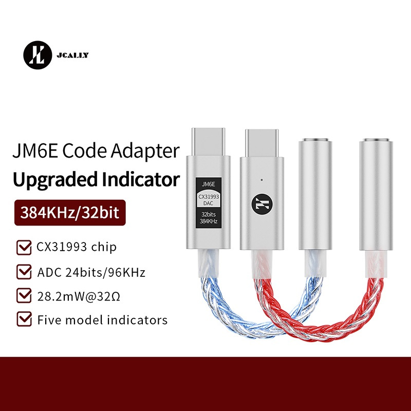 Jcally JM6E CX31993 DAC Chip With Portable Amp Type C to 3.5mm Mic 2