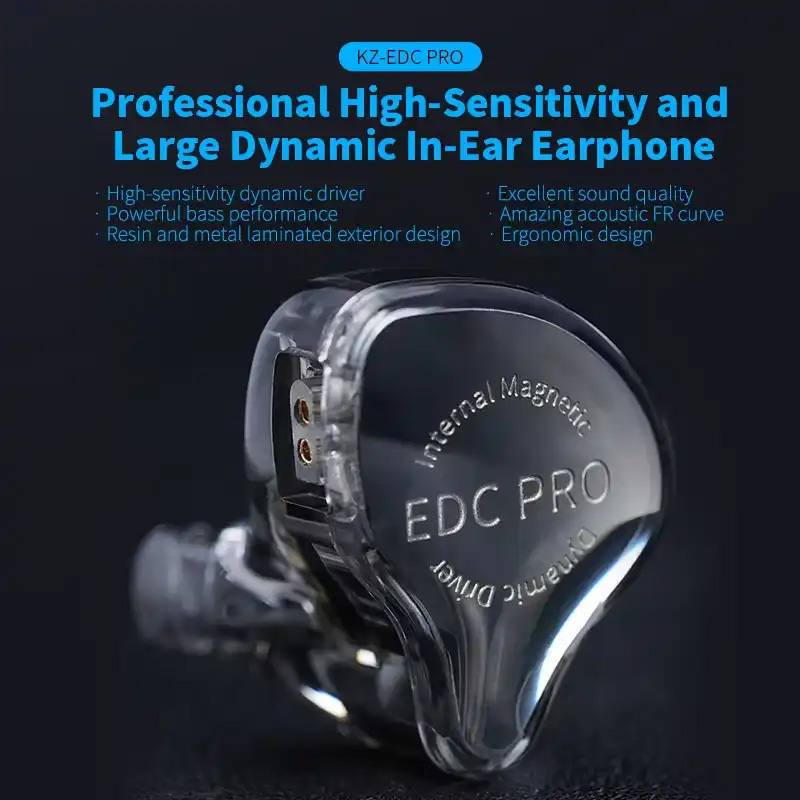 KZ EDC PRO Professional High-Sensitivity and Large Dynamic IEMs With Mic