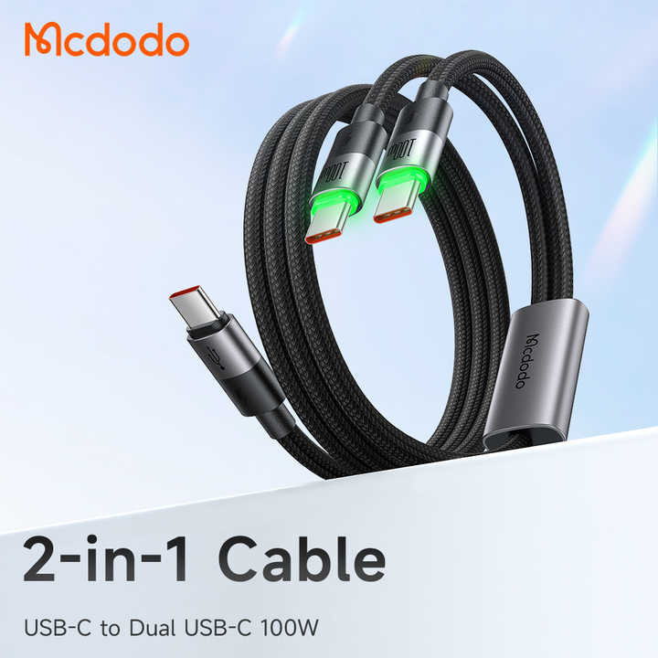 Mcdodo CA-674 2 in 1 Dual USB C 100W 5A Charging 1.5m