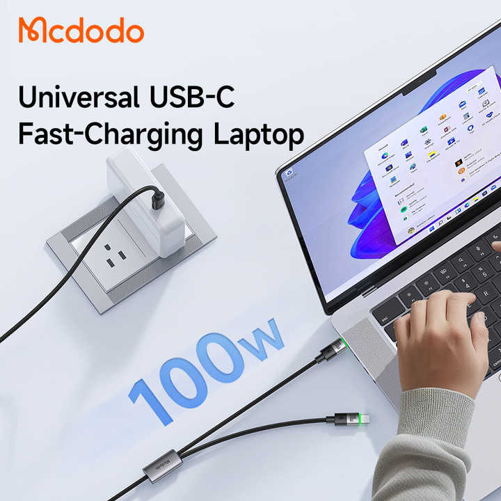 Mcdodo CA-674 2 in 1 Dual USB C 100W 5A Charging 1.5m